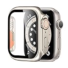 BELIYO Apple Watch ケース Series 9/8/7 45mm 対応 アップルウォッチ カバー 強化ガラス 日本旭硝子材 キズ防止 Ultra シリーズの外観に変換で アップルウォッチ ケース PC素材 一体型 Apple Wa