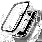 DYAOLE 対応 Apple Watch Series SE2/SE/6/5/4 ケース 44mm アップルウォッチSE2/SE/6/5/4 ケース 44mm 防水光沢2色ケース 対応 アップルウォッチ カバー ガラスフィルム 一体型 Appl