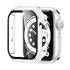 BELIYO Apple Watch ケース Series 9/8/7 45mm 対応 アップルウォッチ カバー 強化ガラス 日本旭硝子材 キズ防止 2色電気メッキ アップルウォッチ ケース PC素材 一体型 電着ケース Apple Watch