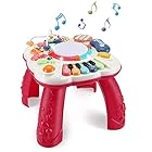 SUPREAL ミュージカルテーブルおもちゃ アクティビティテーブルのおもちゃを学び ピアノ おもちゃ おしゃべり電話 知育おもちゃ 誕生日 プレゼント おもちゃ 遊具 楽器玩具(ピンク)