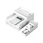 DELI Nusign 白色多機能収納ケース 卓上整理トレイ 組み合わせ自由な引き出し おしゃれな収納ボックス 化粧品・文房具・デスク収納・書類整理に最適 大容量 整理整頓 スタッキング可能