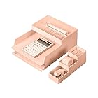 DELI Nusign ピンク色多機能収納ケース - 卓上整理トレイ - 組み合わせ自由な引き出し - おしゃれな収納ボックス - 化粧品・文房具・デスク収納・書類整理に最適 - 大容量 - 整理整頓 - スタッキング可能