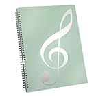 楽譜ファイル A4サ 20ページ40枚 イズ リング式 楽譜入れ 収納ホルダー クリアファイル クランククランプ 直接書き込めるデザイン 資料帳 ピアノ 伴奏 (グリーン)