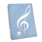 楽譜ファイル A4サ 20ページ40枚 イズ リング式 楽譜入れ 収納ホルダー クリアファイル クランククランプ 直接書き込めるデザイン 資料帳 ピアノ 伴奏 (ブルー)
