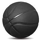 MINDCOLLISION サイズ5/6/7ソリッドカラーバスケットボール、標準の滑り止め耐摩耗性なし、屋内および屋外の子供用女子ユースアダルトバスケットボールに適しています,黒,No. 7