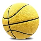 MINDCOLLISION サイズ5/6/7ソリッドカラーバスケットボール、標準の滑り止め耐摩耗性なし、屋内および屋外の子供用女子ユースアダルトバスケットボールに適しています,イエロー,No. 6
