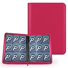 PAKESI スターカードカードファイル9ポケット 360枚収納 PU皮套 カードシートスターカードと他のカードを集める スターカード コレクションファイル (ピンク)