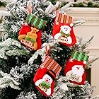 【LANJING】クリスマスソックス クリスマスツリーの飾り クリスマスデコレーション ツリー飾り サンタクロース かわいい アニメ風 ギフトバッグ（デザイン：サンタクロース+雪だるま+トナカイ+くま、合計4個入）