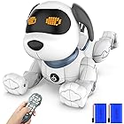 okk 犬型ロボット 電子ペット 子供おもちゃ 音声制御 吠える プログラミング 男の子 女の子 誕生日プレゼント 癒やしい 子ども用電動ロボット 一人暮らし家族 贈り物 年寄り付き添う