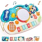 UQTOO 音楽おもちゃ 子供 多機能 ピアノ・鍵盤楽器の玩具 赤ちゃん 幼児 子ども 知育玩具 電子 ピアノ 鍵盤楽器の玩具 男の子 女の子 キーボード 楽器 おもちゃ