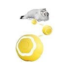 aninako 猫おもちゃ 光るボール 猫ボール 360度自動回転USB充電式 自動走行ボール 新しい猫のおもちゃ 一人遊び猫おもちゃ 寂しさ解消 猫の狩猟心理を満足させる (黄色です)
