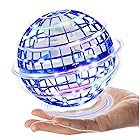 AOMEVOLEOフライングライトボール 正規品 飛行ボール ジャイロ UFO ドローンおもちゃ 360°回転 LED付き 子供のプレゼント (ブルー)