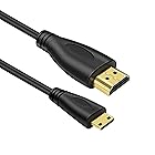 Mini HDMI ケーブル Mini HDMI HDMI変換ケーブ1080P解像度 ハイスピードHDMI ケーブルビデオカード/カメラ/ノートブック/コンピュータ HDCP 3D対応1.5
