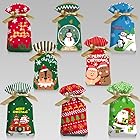Moigeku クリスマス ラッピング袋 40枚 巾着袋 15cm×23cm クリスマス ポリ包装袋 8種類 お菓子 小分け袋