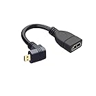 マイクロHDMIからHDMIへ(メス)変換高速変換ケーブル マイクロHDMI(オス)からHDMI(メス)HDケーブル (下L)