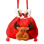 クリスマスギフトバッグ クリスマス ラッピング袋 かわいいサンタクロース 雪だるま トナカイ クマ 壁掛け 手提げ 装 飴 小物 お菓子入れ 収納 プレゼント 贈り物 クリスマスパーティー 業務用 お祝い（トナカイ）