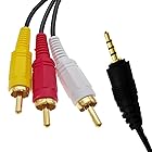 Hjiopkul 2.7メートル3.5mm ミニプラグ （オス）to 3RCA（オス）アダプター ステレオケーブル4極3.5mm端子ーRCAオーディオ&ビデオ端子変換ケーブル (2.7 M)