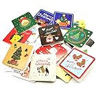 Moigeku クリスマス カードミニ サイズ グリーティングカード メッセージカード 可愛い 24枚セット パーティー 小物 感謝状 封筒付きクリスマスツリークッキー 鈴 ジンジャーブレッドマン（7cm*7cm）