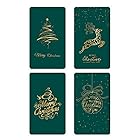 クリスマス カード グリーティングカード メッセージカード 二つ折り 年賀状 クリスマスツリー クリスマス飾り 雪だるま ポストカード 4種類 4枚セット