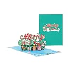 クリスマスカード 立体 カード ポップアップカード 3D 彫刻の効果 グリーティングカード サンタ クリスマス飾り クリスマス ツリー シカ 封筒付き 1枚セット レッド グリーン (Merry Christmas)