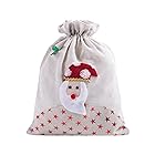 Goture クリスマス ラッピング袋 30x40cm 巾着袋 大 プレゼント袋 ギフト麻袋 お祝い パーティー用 お菓子 包む 布袋 麻袋