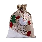 Goture クリスマス ラッピング袋 30x40cm 巾着袋 プレゼント袋 大 ギフト包む お祝い お菓子 パーティー用 布袋 麻袋