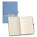 TweezerGuru手帳 2024年スケジュールブック365日毎日1ページプランナーA5サイズプランナーノート (青い)