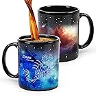 MUGKISS Scorpio Heat Changing Constellation Mug 11 oz、Horoscope Scorpioコーヒーカップ、セラミック変色カップ、10月から11月のマジックギフト
