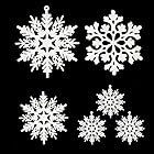 クリスマスツリー オーナメント 飾り 木製 18枚セット 雪の結晶 スノー 北欧 クリスマス オーナメント 飾り デコレーション 飾り付け インテリア 装飾 おしゃれ (白 18枚)