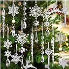 クリスマス オーナメント 氷柱クリスマスツリー 飾り 24個セットクリスマスツリー 吊り下げ 装飾 雪花飾り クリスマスツリー 飾り 糸付き 透明 ドロップ 飾り北欧 インテリア