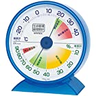 エンペックス気象計 温度計・湿度計 クリアブルー (約)H13.2×W12.1×D5.0cm