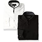 (フランココレツィオーニ)Franco collezioni 二重変化衿ドレスシャツ2枚組 50238 ホワイト ブラック S