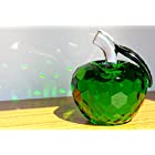 サンキャッチャー クリスタル ガラス りんご 置物 インテリア 林檎 オブジェ 50 mm (グリーン)