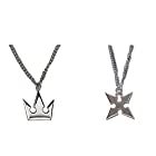 KOJOCOC キングダムハーツ ソラの王冠とロクサスの十字架のネックレス