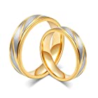 Rockyu ブランド ハワイアンジュエリー ペアリング チタン リング メンズ 結婚指輪 ゴールド