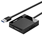 UGREEN SD TF CF MS カードリーダー 4スロット拡張 USB3.0 高速転送 SDHC Micro SD SDXC Windows/MacOS対応 (マイナンバーカードに対応しません)