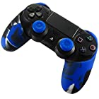BlueFire コントローラー シリコン カバー スキンシール ケース PS4 プレイステーション4 対応用 交換用 ハンドル帽 2個付け (ブルー)