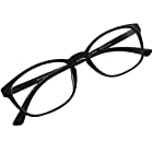 老眼鏡 ウェリントン リーディンググラス シニアグラス 軽量 超弾性素材 TR90 (ブラック,+2.50)