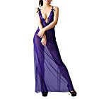 R-STYLE スーパー シースルー で高貴な女性を演出 セクシー ネグリジェ ドレス オリジナルセクシー ショーツ 付きモデル (紫)