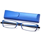 KLESIA　老眼鏡　シニア グラス　ブルーライトカット 軽量　コンパクトに収納　リーディンググラス ファッション (度数：+2.0, ブルー)