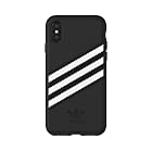 【アディダス公式ライセンスショップ】アディダスオリジナルス iPhoneXケース スエード素材 x 3ストライプ ブラック/ホワイト [adidas OR 3 stripes Moulded case Suede -iPX-Black/White