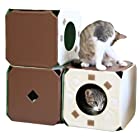 【抗菌対策･水洗いが可能】［猫ジム］日本製 ボックス連結タイプ立体マルチ形状ねこ遊具 ボックス×3個セット