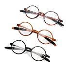 3色選択可能レトロ丸型メガネTR90老眼鏡おしゃれリーディンググラス携帯用度数「+ 1.0?+ 4.0」（色ごとに3色セット2.5）