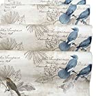 DragonOne ヴィンテージヨーロッパスタイルの花のDIYの壁紙 壁飾り デコレーション ステッカーの家の装飾,引き出しキャビネットドレッサー装飾 約45cm巾×5m巻 (ヨーロッパスタイルの青い鳥)