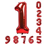 40インチのバルーン0-9（ゼロナイン）レッドナンバーマイラー誕生日パーティーのアラビア数字1