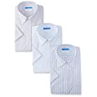 [ドレスコード101] ノーアイロン 半袖 ワイシャツ 3枚セット 洗って干してそのまま着る 綿100% の優しい着心地 クールビズスタイルでかっこいいデザイン シーンを選ばない 高形態安定 EHTO01-3SET メンズ ビジカジ×3枚セット