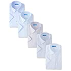 [ドレスコード101] ノーアイロン 半袖 ワイシャツ 5枚セット 洗って干してそのまま着る 綿100% の優しい着心地 クールビズスタイルでかっこいいデザイン シーンを選ばない 高形態安定 EHTO01-5SET メンズ 青系ビジカジ×5枚セッ