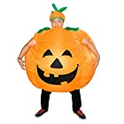 ハロウィン コスチューム 衣装 インフレータブル パンプキン かぼちゃ服 帽子付き 仮装 コスプレ 2点セット 大人用 ユニセックス 送風機付き(フリー)