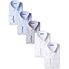 [ドレスコード101] ノーアイロン 長袖ワイシャツ 5枚セット 洗って干してそのまま着る 綿100% の優しい着心地 シンプルがかっこいい シーンを選ばないデザイン 超形態安定 EATO-5SET メンズ 05 白2枚 青2枚 ネイビー1枚(ワ