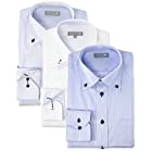 [ドレスコード101] 形態安定 ワイシャツ シーンで選べる6パターン 長袖3枚セット 豊富なサイズでピッタリがみつかる SHIRT-Z3SET メンズ 05 爽やかな印象を与える スリムタイプ 首回り41×裄丈84 (日本サイズL相当)